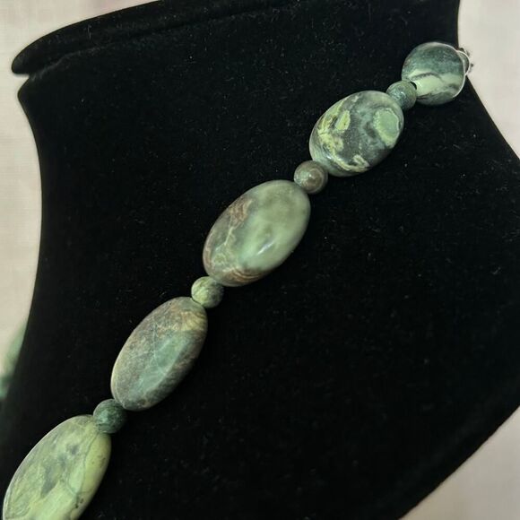 Jay King Marked DRT 925 Sterling Silver Gray Jasper Statement Necklace - Picture 2 of 7